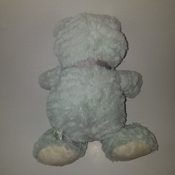 Animal Adventure Pale Green Teddy Bear Plush 8" Stuffed Toy Gray Bow 2017 - Picture 5 of 7